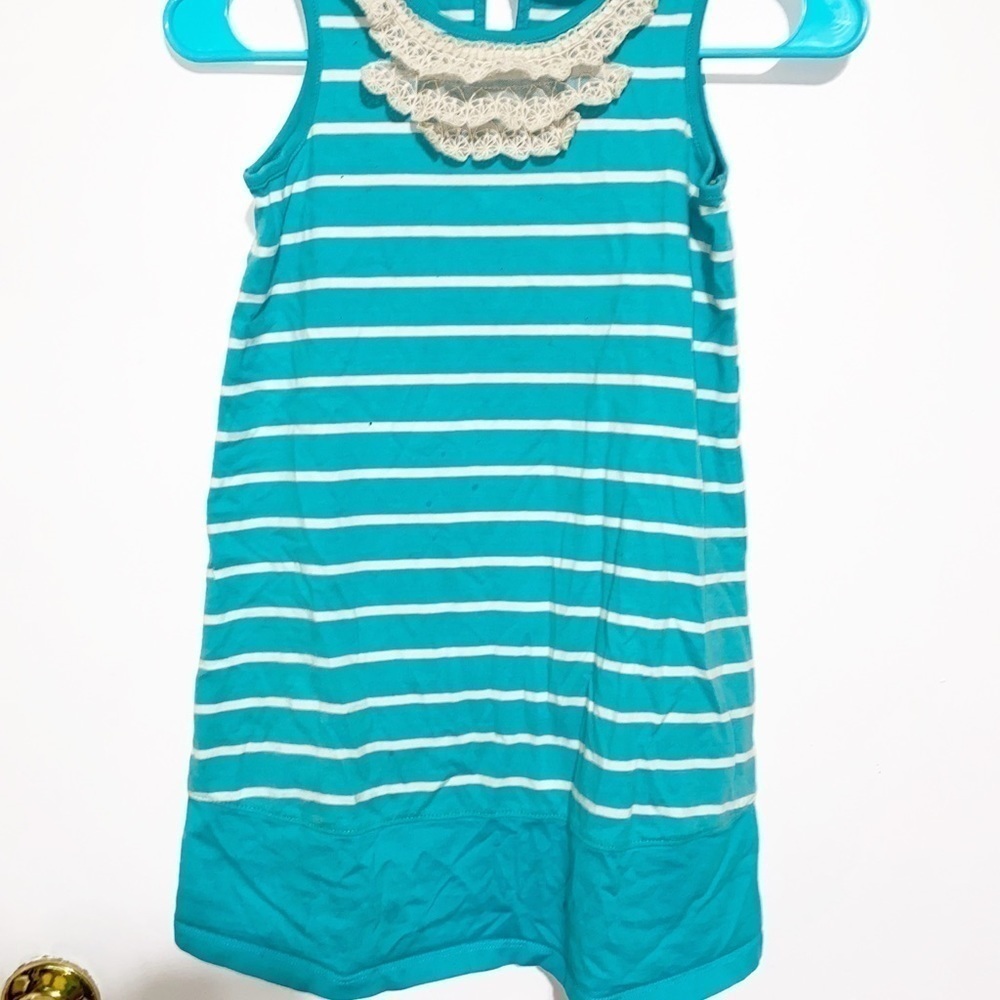 Hanna Andersson Striped Lace Collar Dress